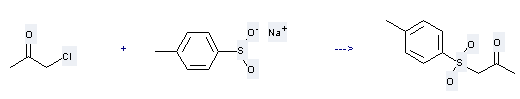 2-Propanone,1-[(4-methylphenyl)sulfonyl]- can be prepared by 1-chloro-propan-2-one and toluene-4-sulfinic acid; sodium salt at the temperature of 80-85 °C